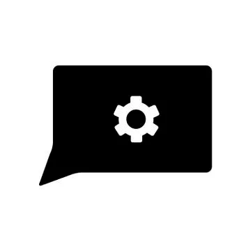 Speech bubble with gear machine settings Stock Illustration