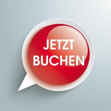Speech Bubble Glossy Button Jetzt Buchen Stock Illustration