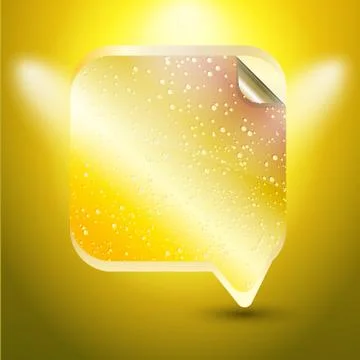 Speech bubble gold color Stock Illustration