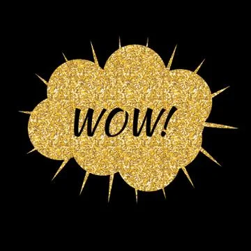 Speech Bubble Gold Glossy Background Vector Illustration Stock Illustration