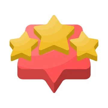 Speech bubble with gold star icon Stock Illustration