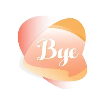 Speech bubble in gradient red and orange color. Icon with short message Bye イラスト素材