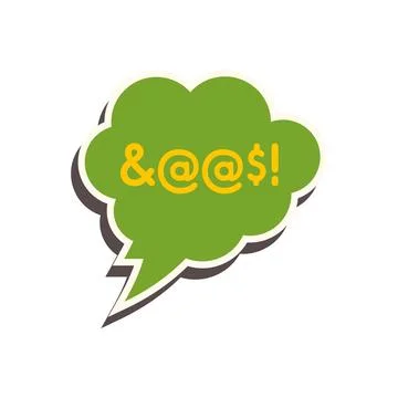 Speech bubble with grawlix symbols expressing anger 스톡 일러스트