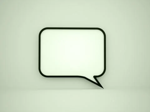 Speech bubble on green background Stock Illustration