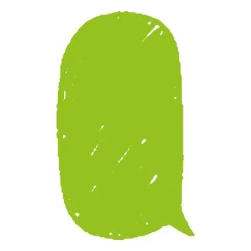 Speech bubble green blank, vector cartoon crayon communication comic frame, text Illustrazione stock