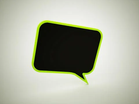 Speech bubble green rendered Stock Illustration