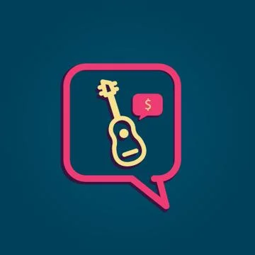 Speech Bubble With Guitar Illustrazione stock