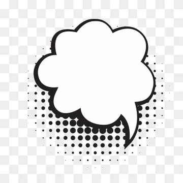 Speech bubble with halftone shadows in cartoon, comic style. Dialogue balloon. V Stock Illustration