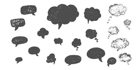Speech bubble hand draw doodle set. Vector stock illustration isolated on white Stock Illustration