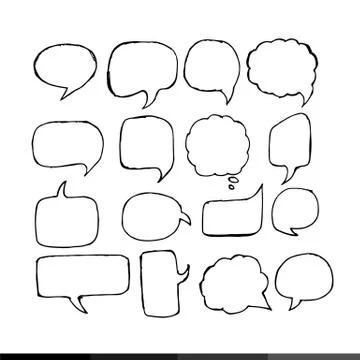 Speech bubble hand drawing illustration design Stock Illustration