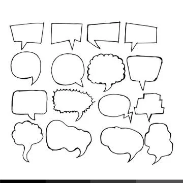 Speech bubble hand drawing illustration design Stock Illustration