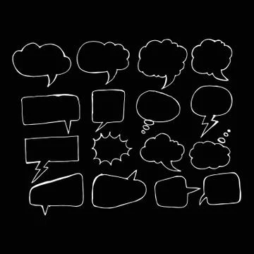 Speech bubble hand drawing illustration design 스톡 일러스트