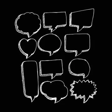 Speech bubble hand drawing illustration design Illustrazione stock