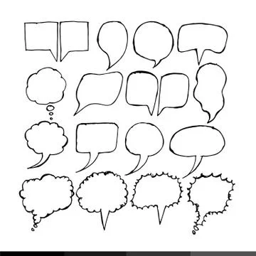 Speech bubble hand drawing illustration design Stock Illustration