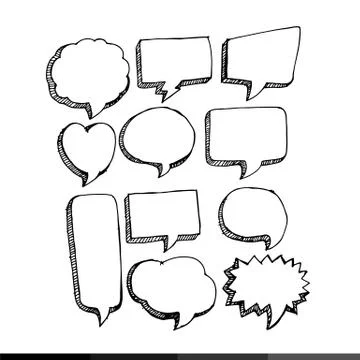 Speech bubble hand drawing illustration design 스톡 일러스트
