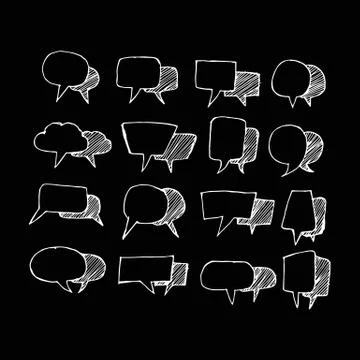 Speech bubble hand drawing illustration design Stock Illustration
