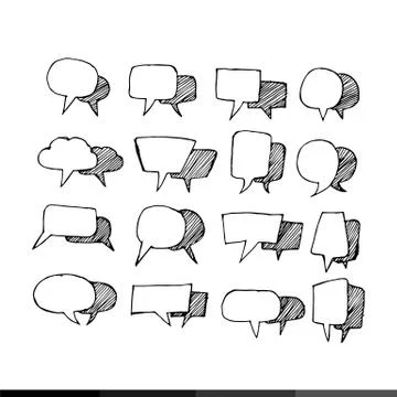 Speech bubble hand drawing illustration design Stock Illustration