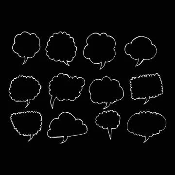 Speech bubble hand drawing illustration design Stock Illustration