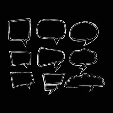 Speech bubble hand drawing illustration design Stock Illustration