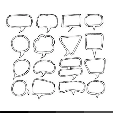 Speech bubble hand drawing illustration design Illustrazione stock