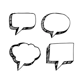 Speech bubble hand drawing illustration design Stock Illustration