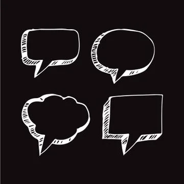 Speech bubble hand drawing illustration design Stock Illustration