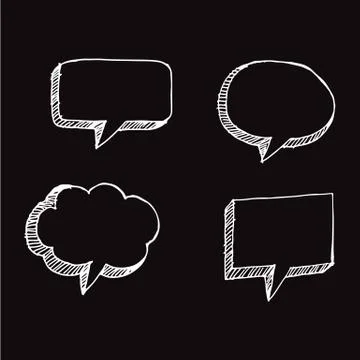 Speech bubble hand drawing illustration design Illustrazione stock
