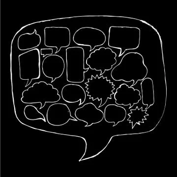 Speech bubble hand drawing illustration design 스톡 일러스트