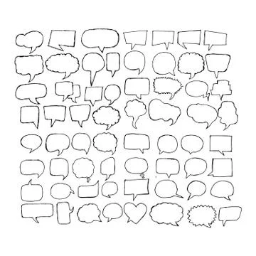 Speech bubble hand drawing illustration design Stock Illustration