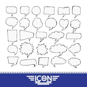 Speech Bubble hand drawn design Illustrazione stock