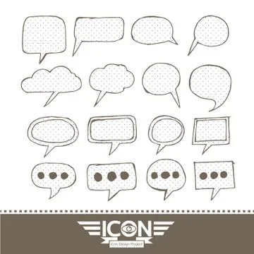 Speech Bubble hand drawn design Stock Illustration