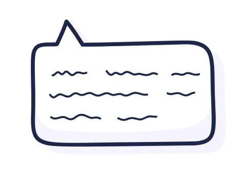 Speech bubble. Hand drawn doodle sketch. Vector illustration isolated on whit Illustrazione stock