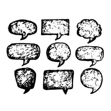 Speech Bubble hand drawn icon Stock Illustration