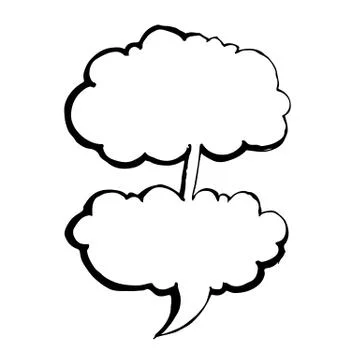 Speech bubble hand drawn Illustration symbol design Stock Illustration