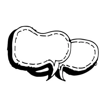 Speech bubble hand drawn Illustration symbol design Stock Illustration