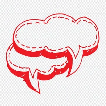 Speech bubble hand drawn Illustration symbol design Stock Illustration