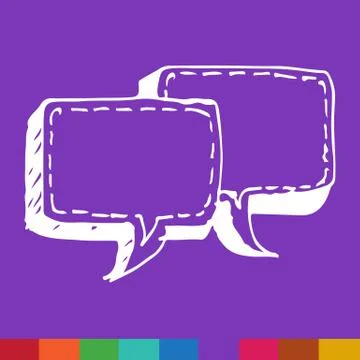 Speech bubble hand drawn Illustration symbol design Stock Illustration