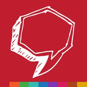Speech bubble hand drawn Illustration symbol design Stock Illustration