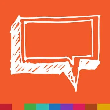 Speech bubble hand drawn Illustration symbol design Stock Illustration