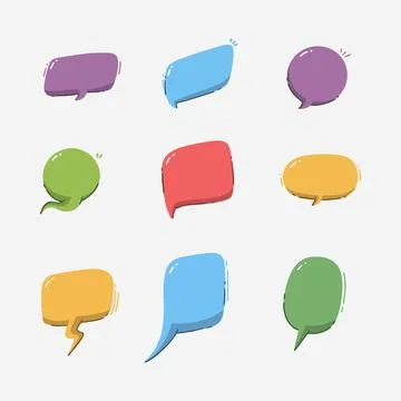 Speech bubble hand drawn vector illustration Stock Illustration