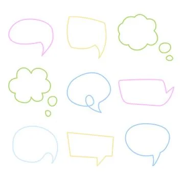 Speech Bubble. Handdrawn Vector Set Stock Illustration