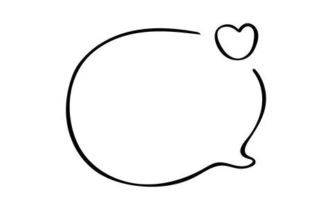 Speech Bubble with Heart Hand Drawn Doodle Clipart Illustrazione stock