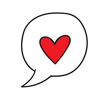 Speech bubble with heart inside Stock Illustration