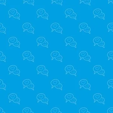 Speech bubble heart pattern vector seamless blue 스톡 일러스트