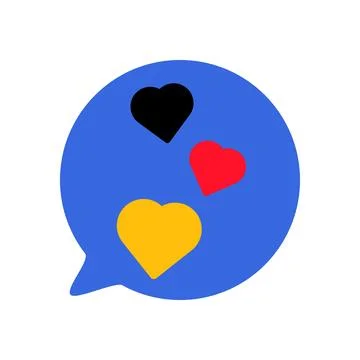 Speech bubble with hearts in colors of German flag Stockillustratie