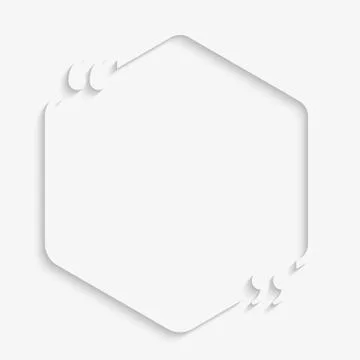 Speech Bubble Hexagon. Empty Quote Bracket. Stock Illustration