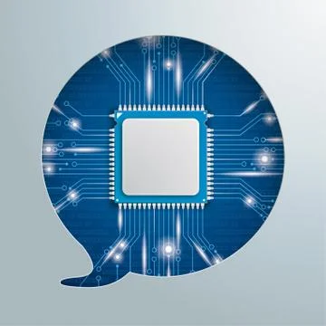 Speech Bubble Hole Microchip Stock Illustration