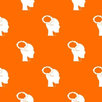 Speech bubble with human head pattern seamless Stock Illustration