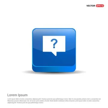 Speech bubble icon - 3d Blue Button Stock Illustration