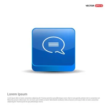 Speech bubble icon - 3d Blue Button Illustrazione stock